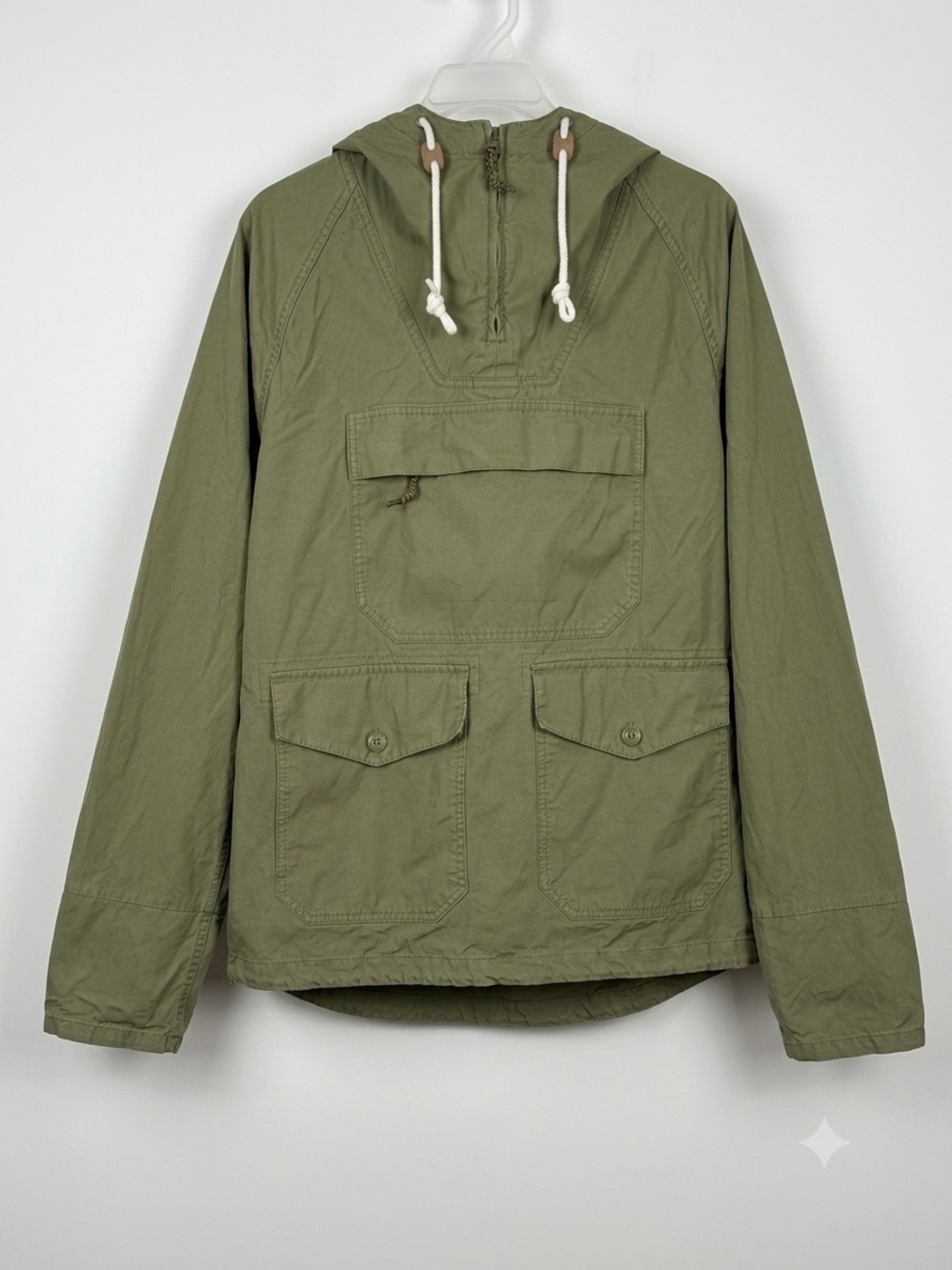 Vintage REI Olive Green Hooded Anorak Jacket